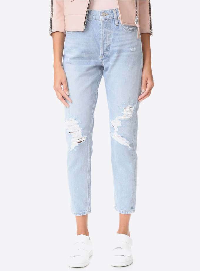 Slim Trapered Rip Jeans